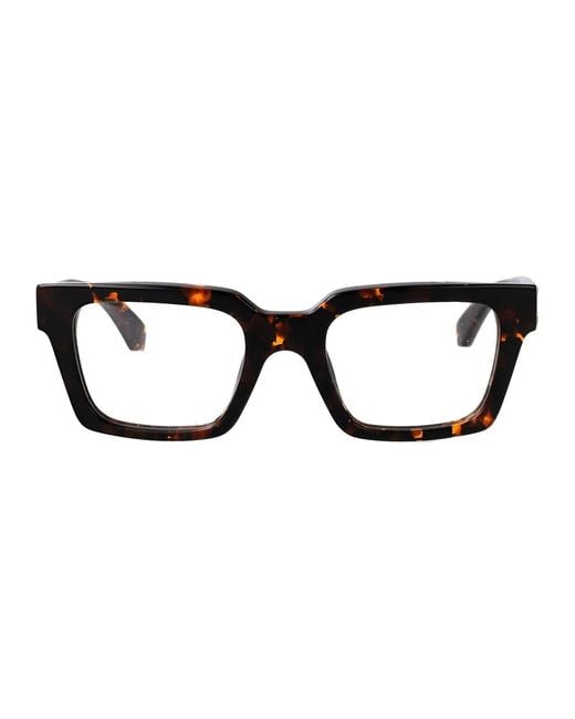 Off-White c/o Virgil Abloh Black Shiny Dark Havana Acetate Glasses