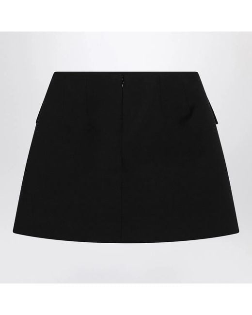McQueen Black Wool Mini Skirt