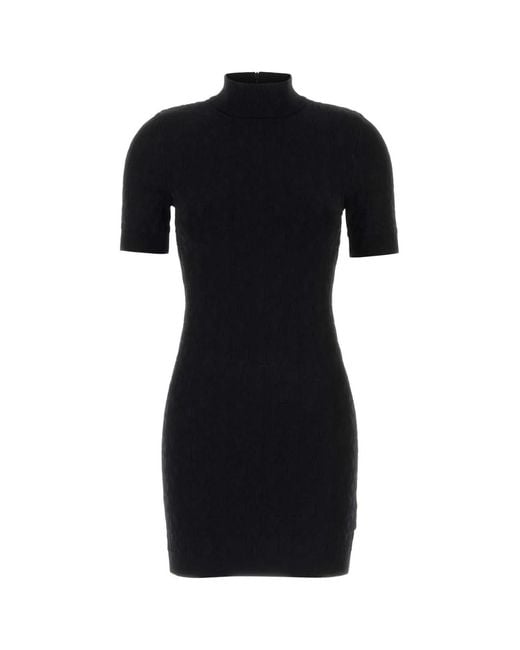 MICHAEL Michael Kors Black Michael By Michael Kors Embossed Mk Mock Nk Drs