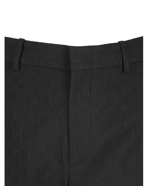 Gucci Black Polyester Wool Trousers for men