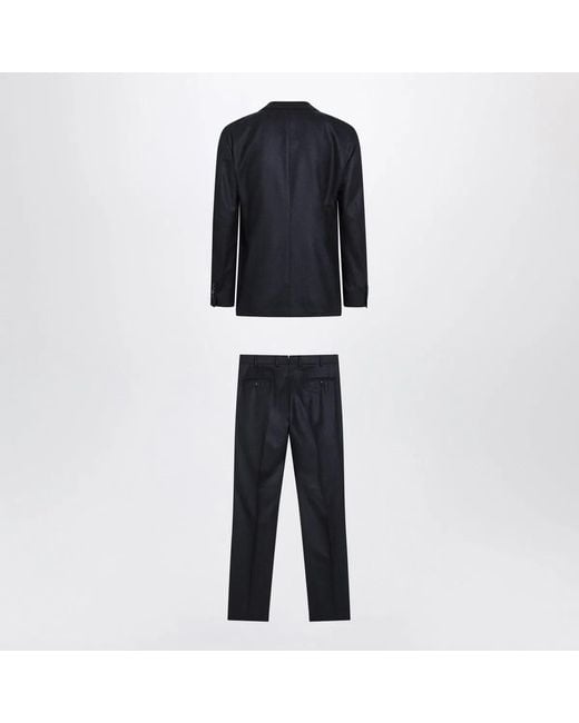 Luigi Bianchi Black Single-Breasted Wool Suit for men