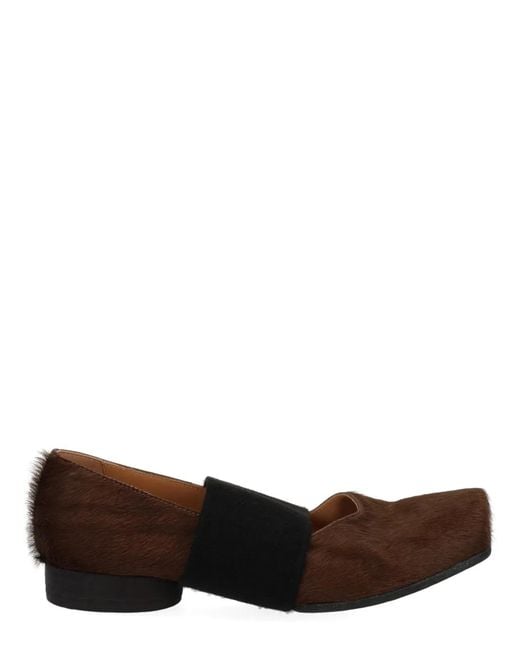 Uma Wang Brown Square Toe Ballerina