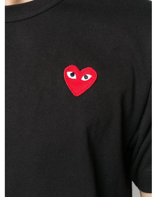 COMME DES GARÇONS PLAY Black Cotton Heart Logo Patch Tee for men