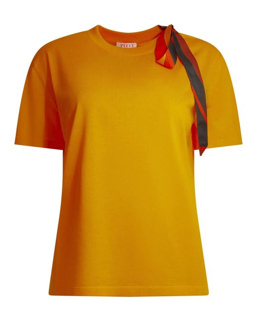 Emilio Pucci Yellow Cotton Silk T-Shirt