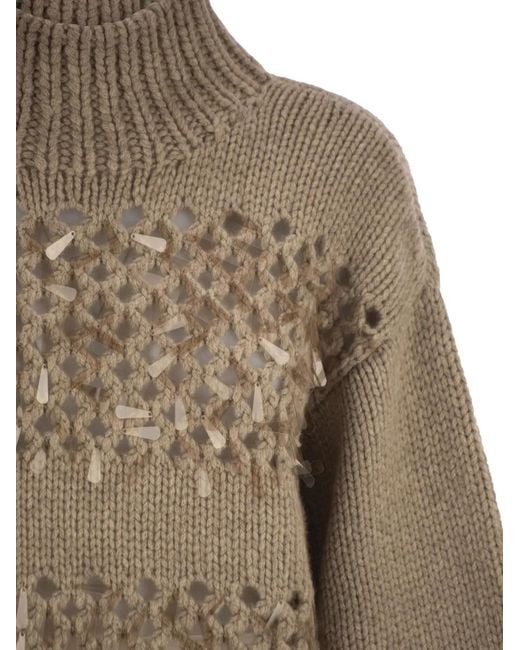 Brunello Cucinelli Natural Cashmere Turtleneck Jumper