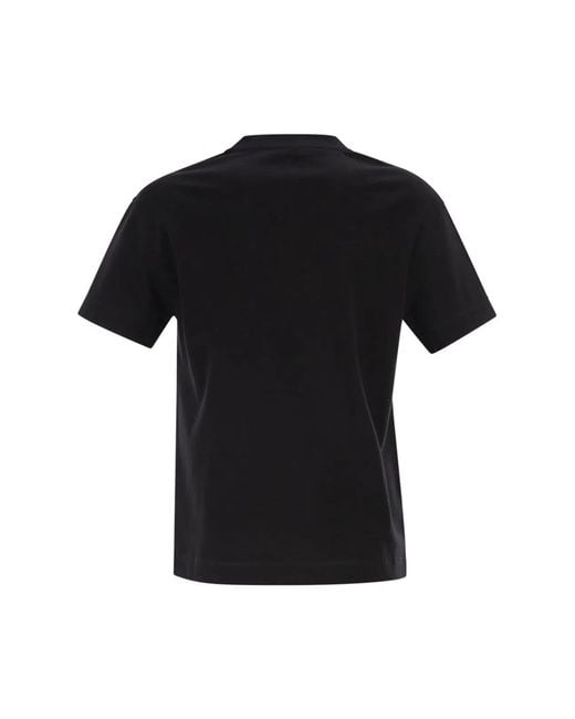 Brunello Cucinelli Black Cotton Jersey T-Shirt With Shiny Tab