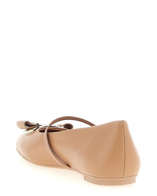 Ferragamo White 'Zina' Ballet Flats