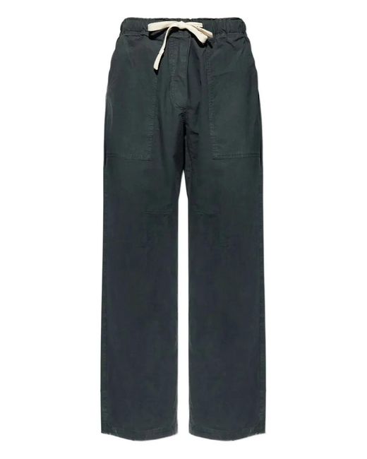 Palm Angels Blue "Curved Logo Loose" Trousers for men