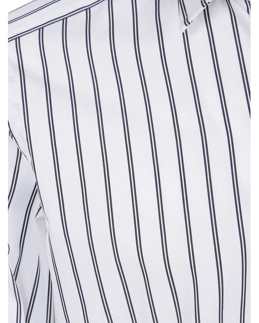 Tom Ford White Popeline Stripe Slim Fit Shirt for men