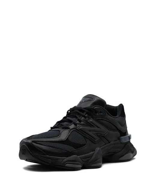 New Balance Black Leather Synthetic Mesh Sneakers