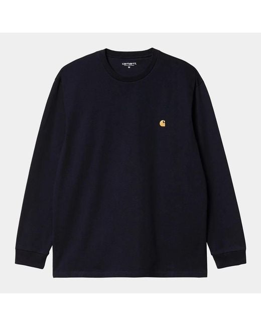 Carhartt Blue Chase Long-Sleeve T-Shirt for men