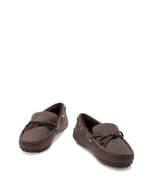 Tod's Brown Nubuck Leather Tie Shoes