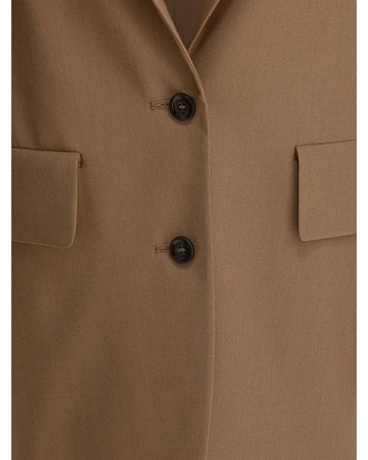Max Mara Brown Virgin Wool Mohair Silk Jacket