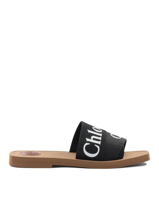 Chloé Black "Woody" Slides