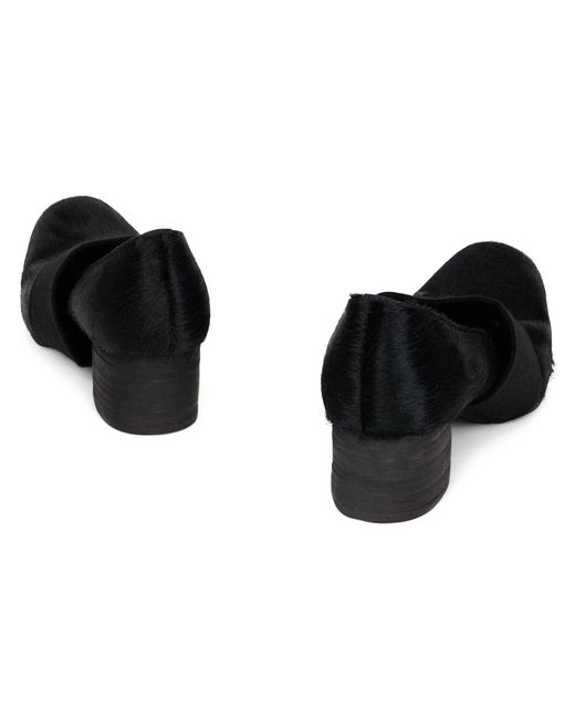 Uma Wang Black Slippers With Fur