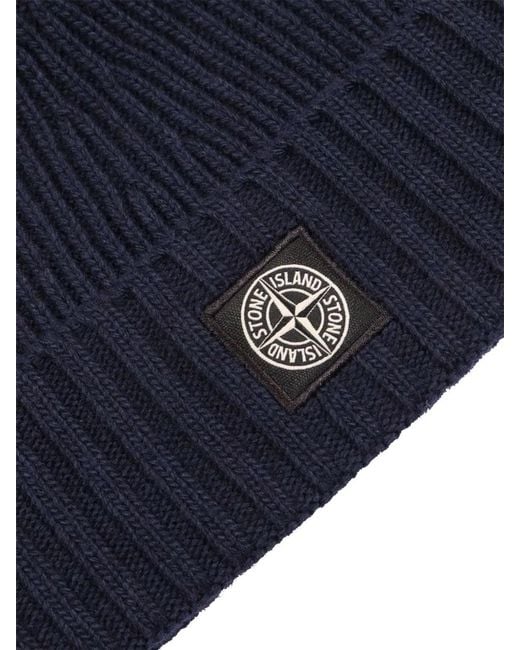 Stone Island Blue Beanie Hat