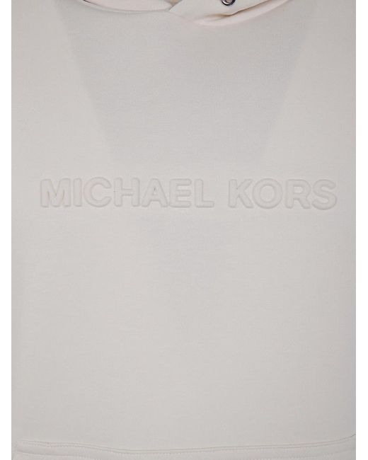 Michael Kors White Embossed Logo Hoodie for men