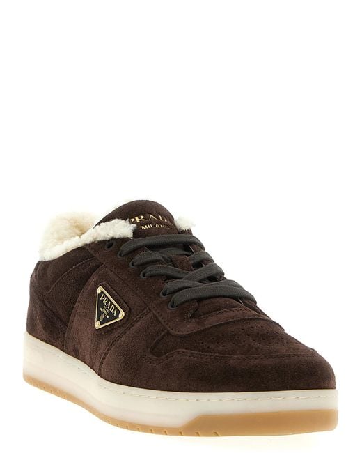Prada Brown 'Downtown' Sneakers for men