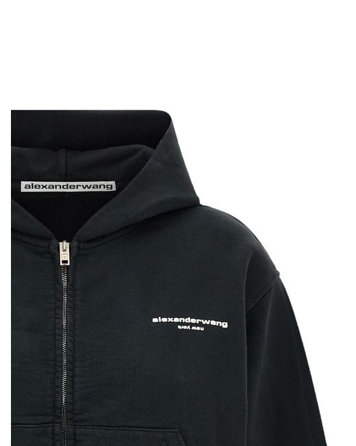 Alexander Wang Black 'Zip-Up Hoodie' Sweatshirt