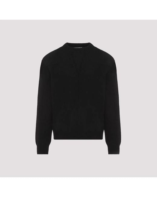 Jil Sander Black Wool-Blend Pullover for men