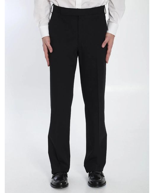 Lardini Black Wool Tailored Trousers for men