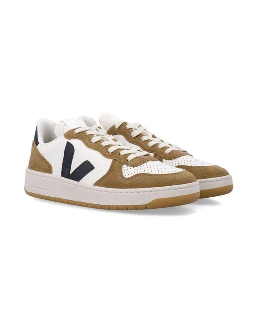 Veja Metallic V-10 Leather Pure Tent Sneakers