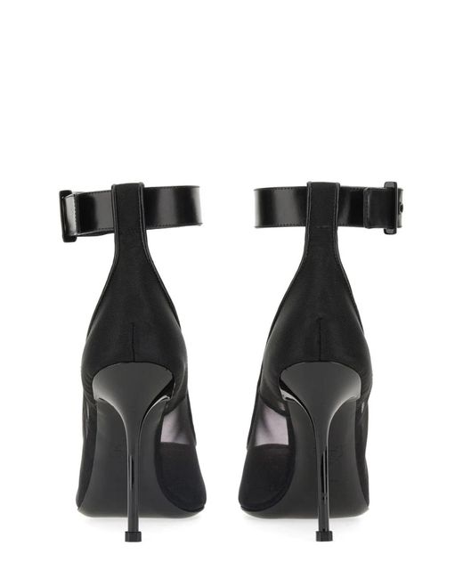 McQueen Black Punk Pumps With Strap
