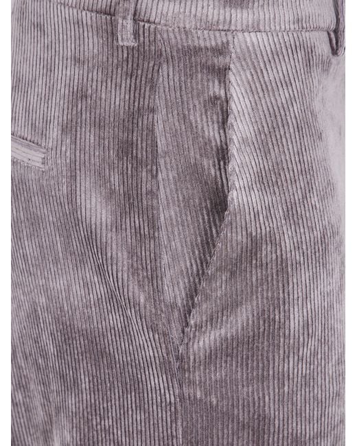 Antonelli Gray "Prunelli" Straight Leg Corduroy Trousers