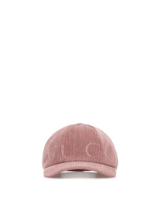 Gucci Pink Corduroy Baseball Cap