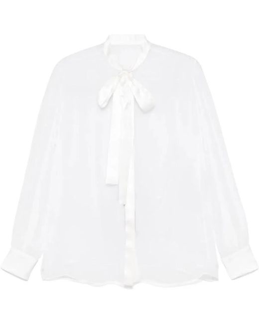 Dolce & Gabbana White Dolce & Gabbana Silk Chiffon Shirt