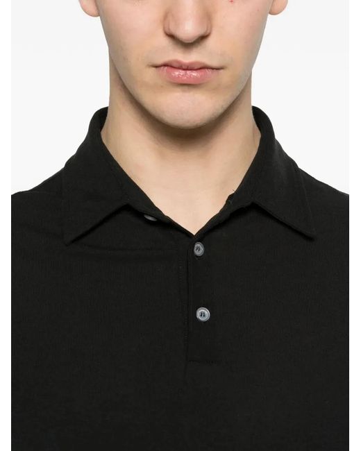 Zanone Black Short Sleeves Polo Shirt for men