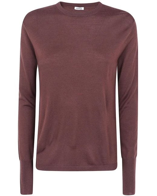 Aspesi Purple Round Neck Sweater