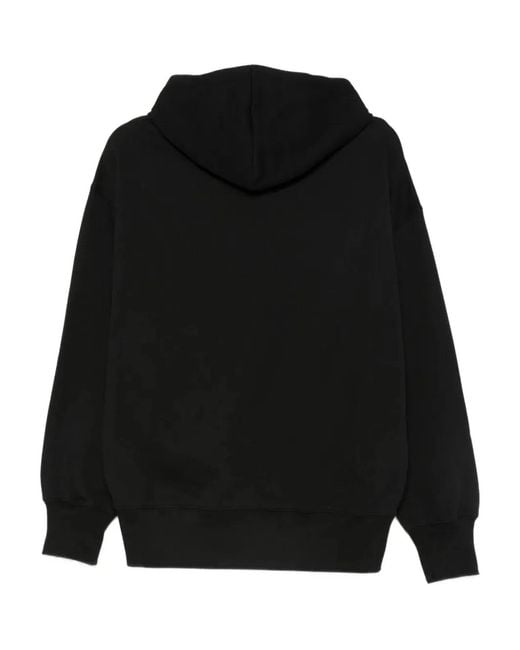 MSGM Black Logo Print Cotton Hoodie