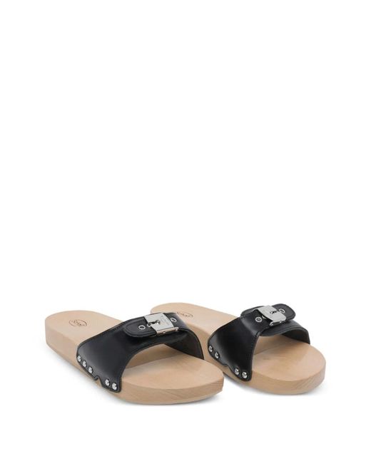 Scholl Black Leather Sandals