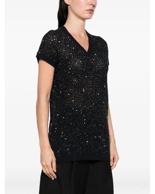 Fabiana Filippi Black Maglia Con Paillettes