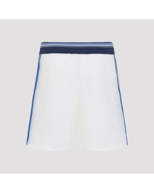 Casablanca Blue Mesh Stripes Shorts for men