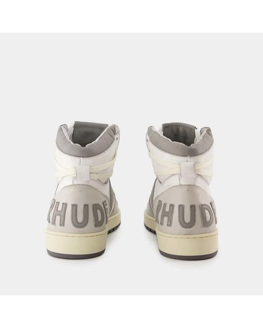 Rhude White Rhecess Hi Sneakers for men