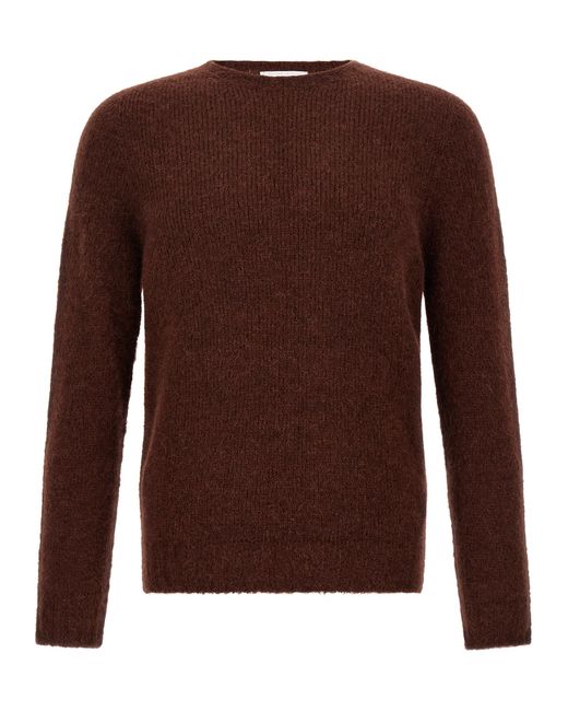Oliver Lattughi Brown Crew-Neck Sweater for men