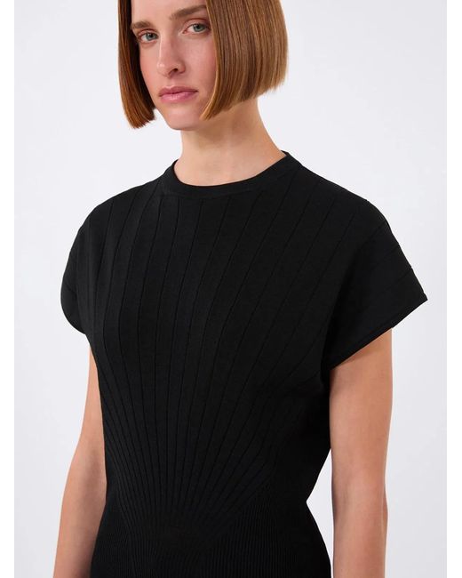 Max Mara Black Ribbed Viscose Sweater