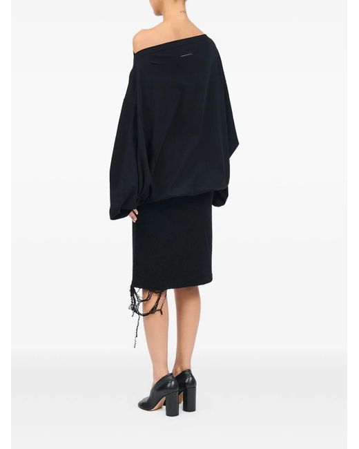 MM6 by Maison Margiela Black Cotton Oversized Top