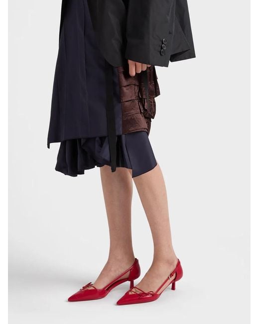Prada Red Leather Decolette