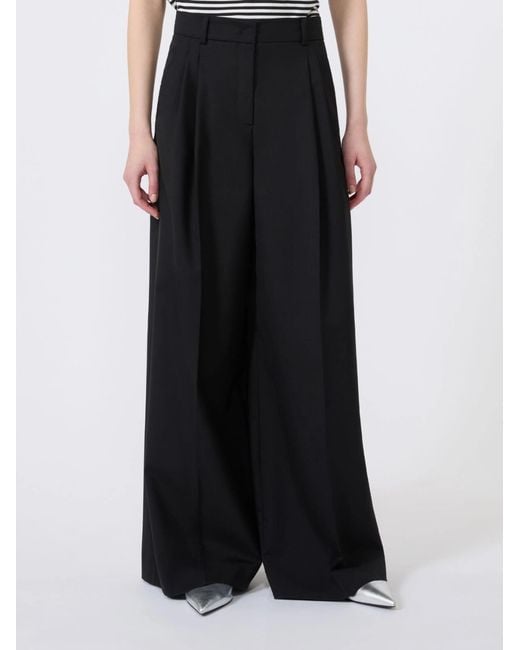 Weekend by Maxmara Black Pleat-Detail Trousers