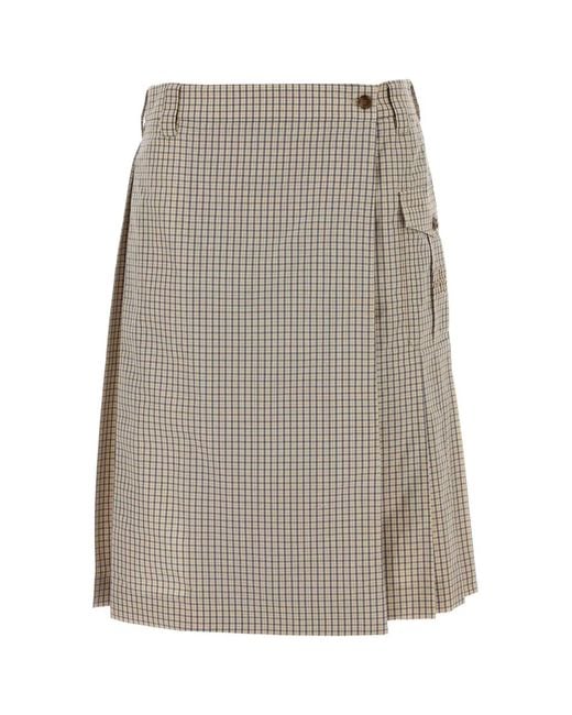 Miu Miu Gray Embroidered Nylon Blend Skirt