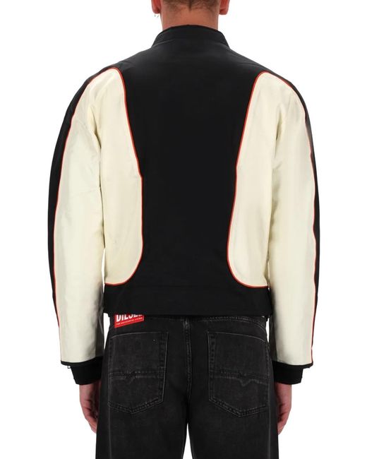 DIESEL Blue Nylon Colour-Block Jacket for men