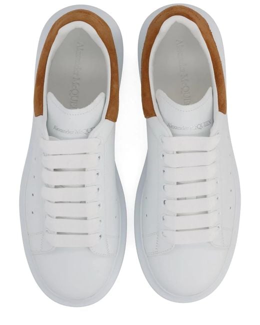 McQueen White Suede Panel Chunky Sole Sneakers for men