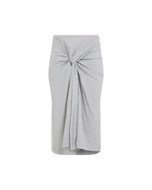 Dries Van Noten Gray Hemellana Midi Skirt