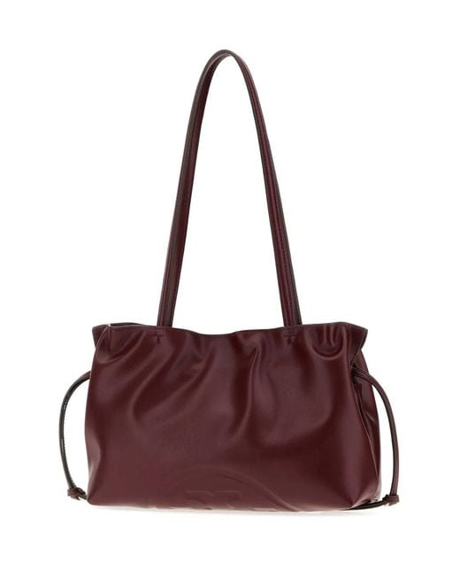 Tory Burch Purple Ella Recycled Drawstring Small Tote