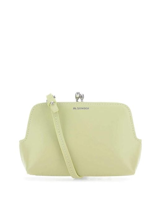 Jil Sander Yellow Pastel Leather Micro Goji Crossbody Bag