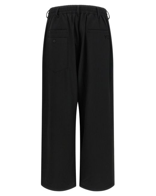 Y-3 Black 'D-Ring' Wide Pants for men