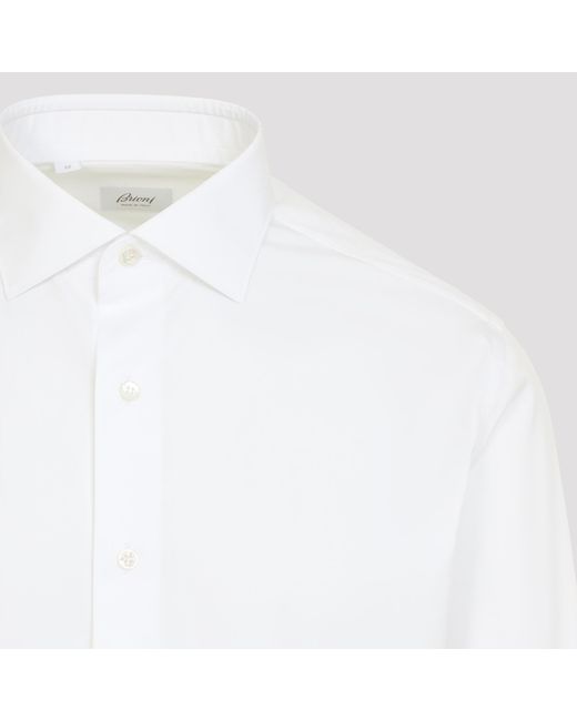 Brioni White Cotton Shirt for men